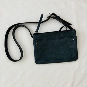 Frye Charcoal Black Leather Belt Bag Fanny Pack Small / medium